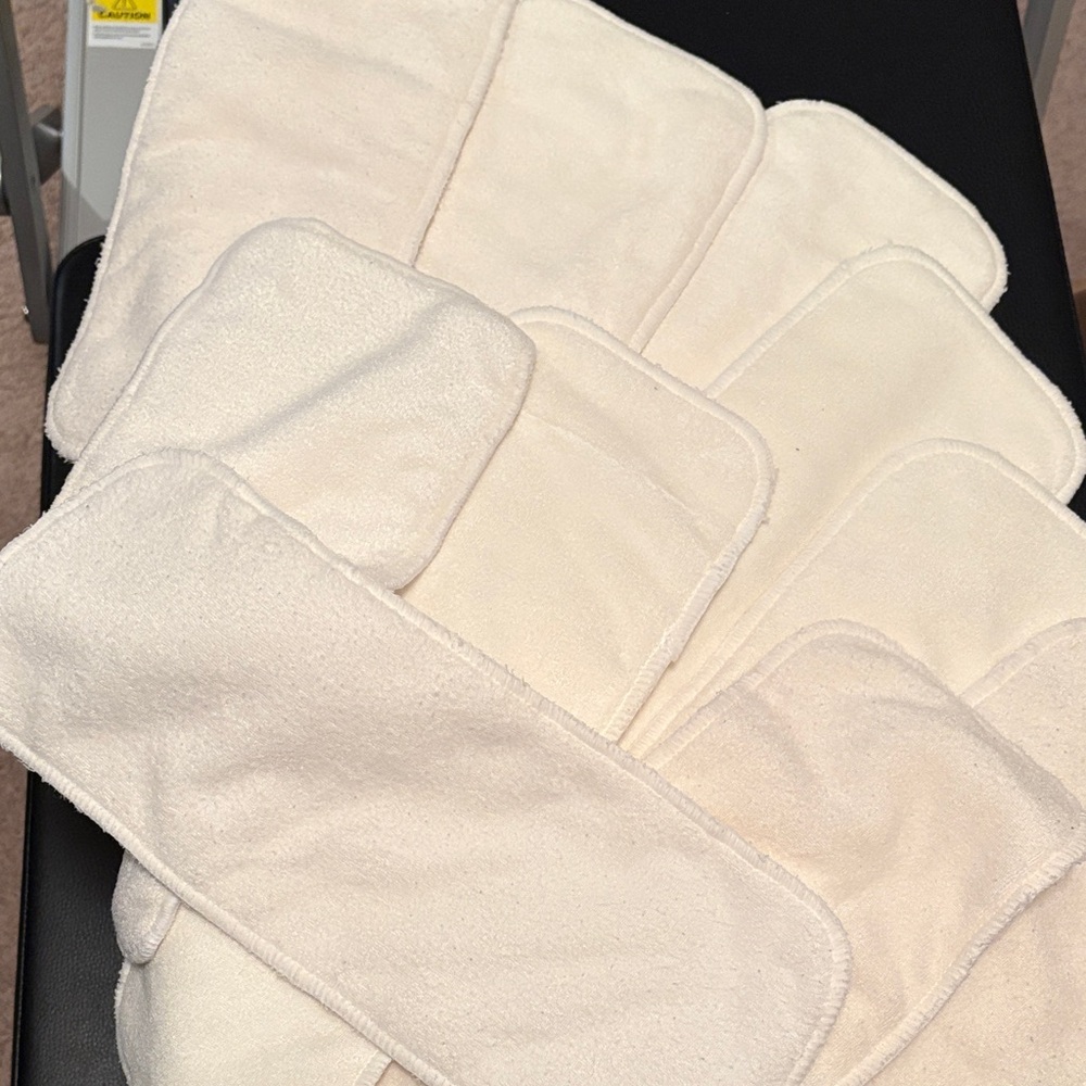 Nora’s  Nursery Cream Reusable Cloth Inserts for pocket cloth diapers - 10 pack